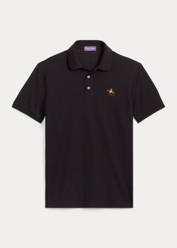 Men's Ralph Lauren Custom Fit Piqué Polo Shirts | 253890VOQ